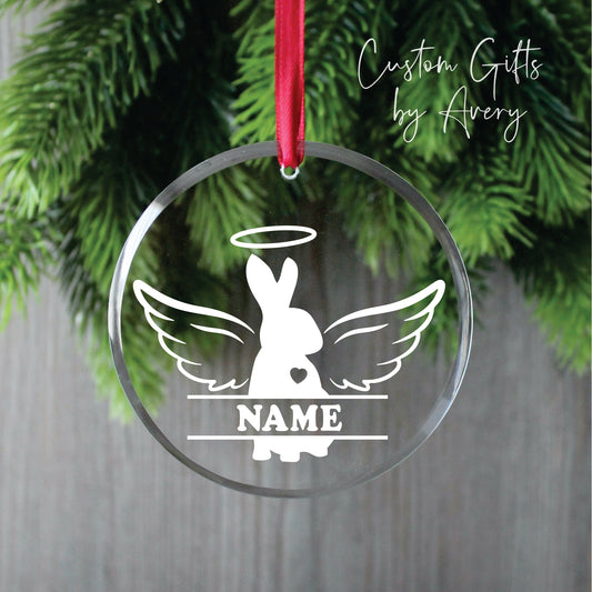 Personalized Rabbit Memorial Christmas Ornament