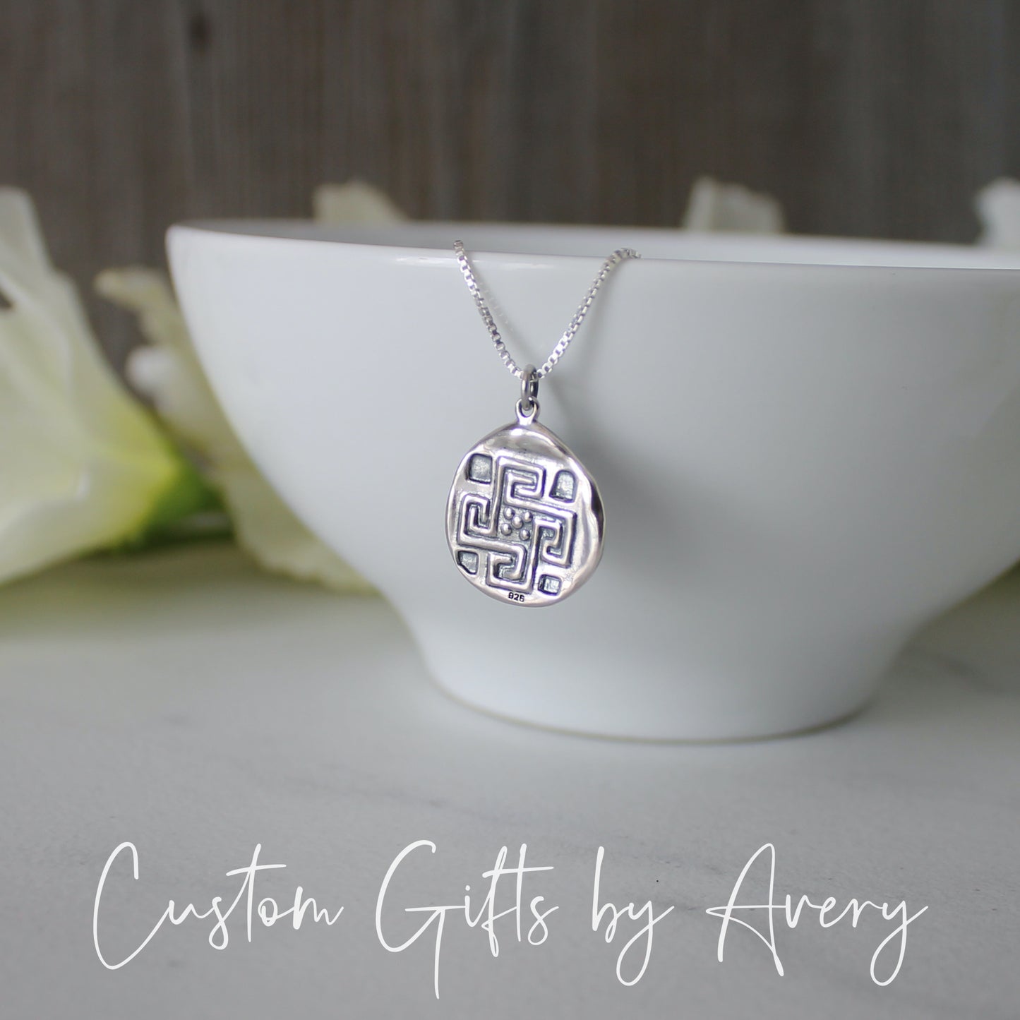 Double Sided Sterling Silver Minotaur Necklace