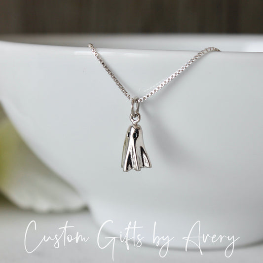 Tiny Sterling Silver Ghost Necklace