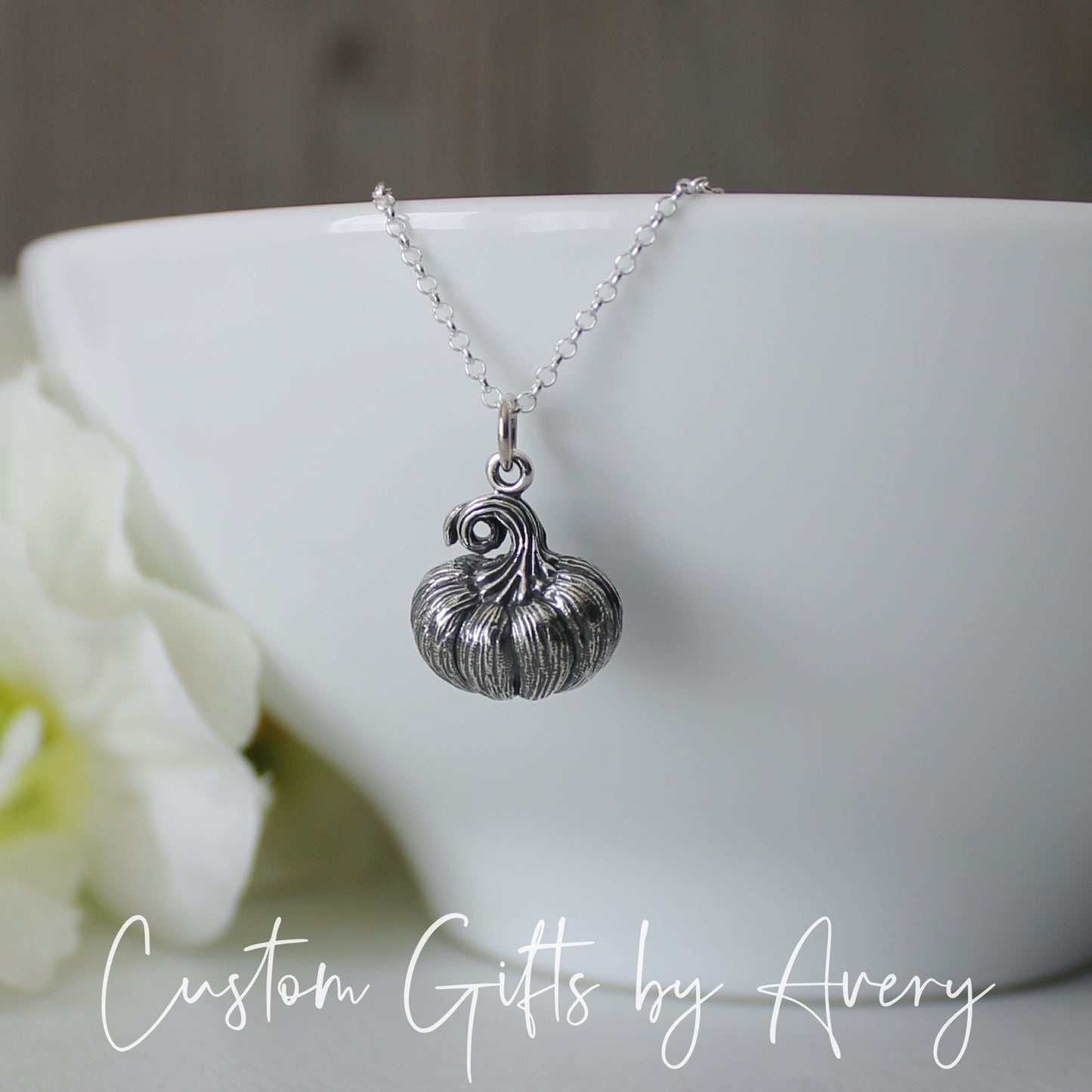 Sterling Silver Pumpkin Necklace