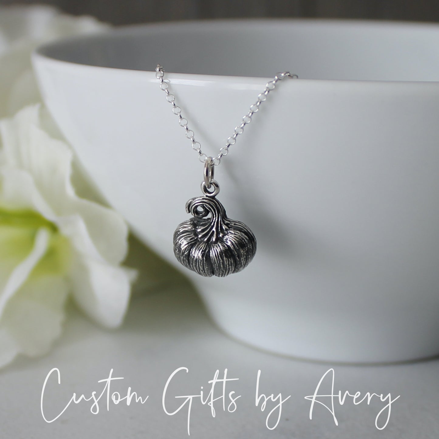 Sterling Silver Pumpkin Necklace