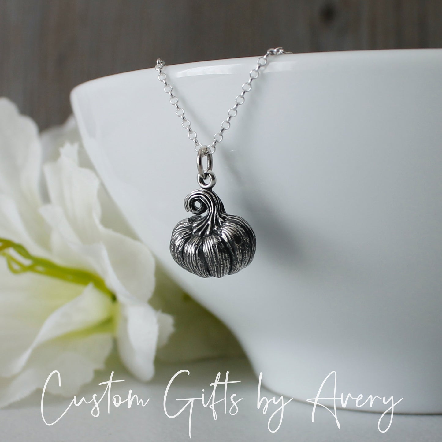 Sterling Silver Pumpkin Necklace