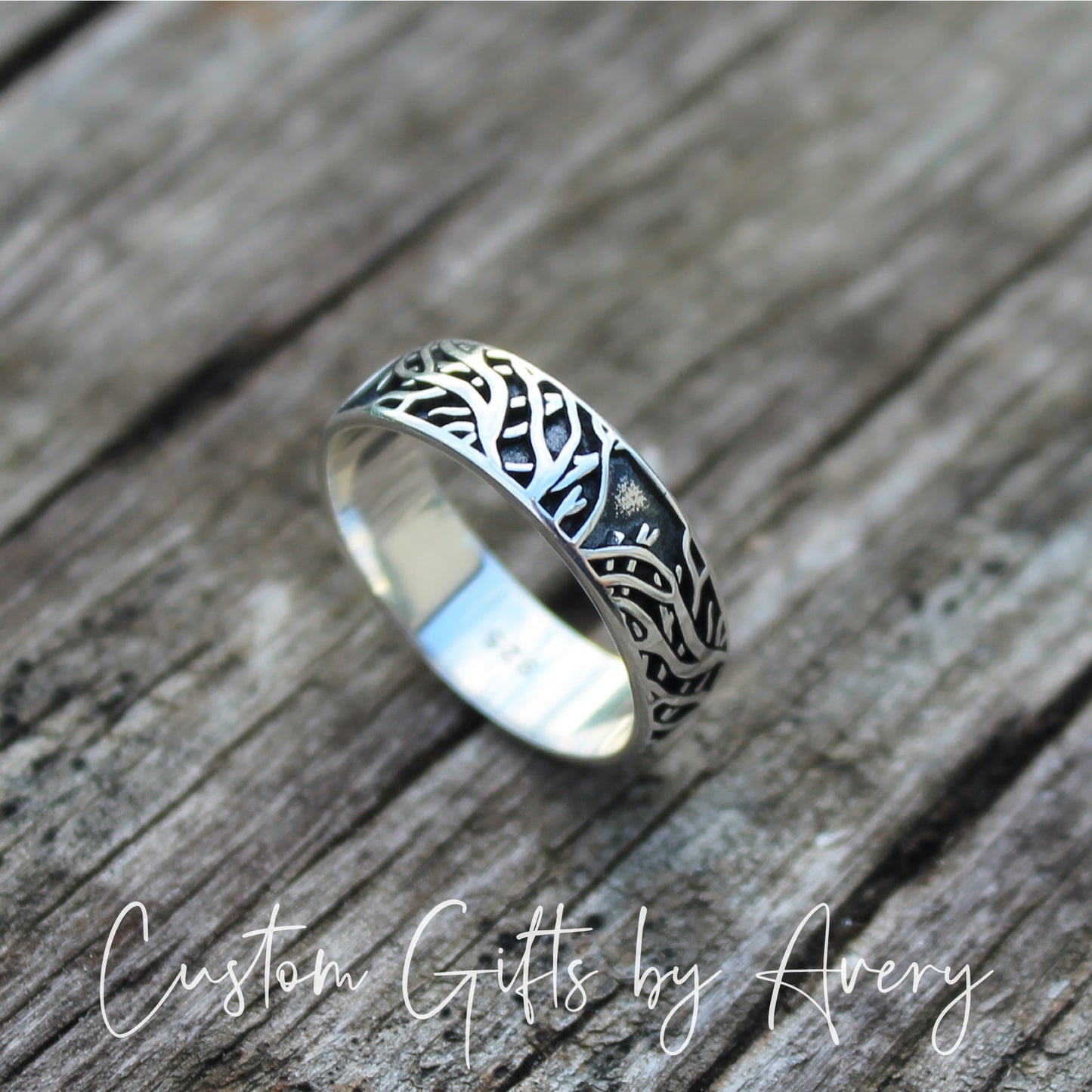 Sterling Silver Tree of Life Branches Ring