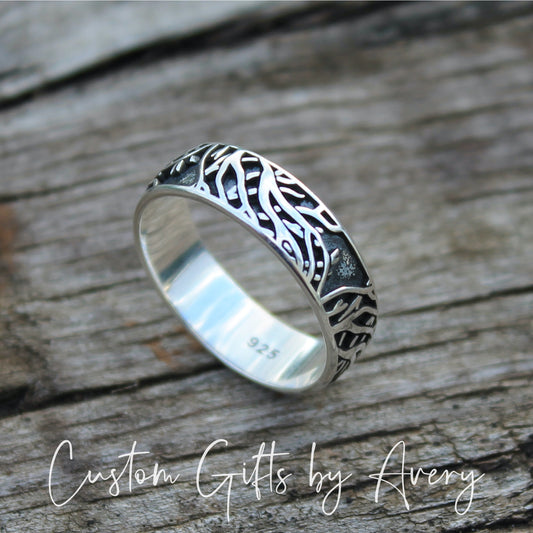 Sterling Silver Tree of Life Branches Ring