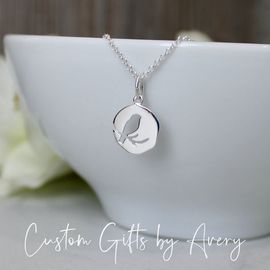 Sterling Silver Bird on a Branch Necklace