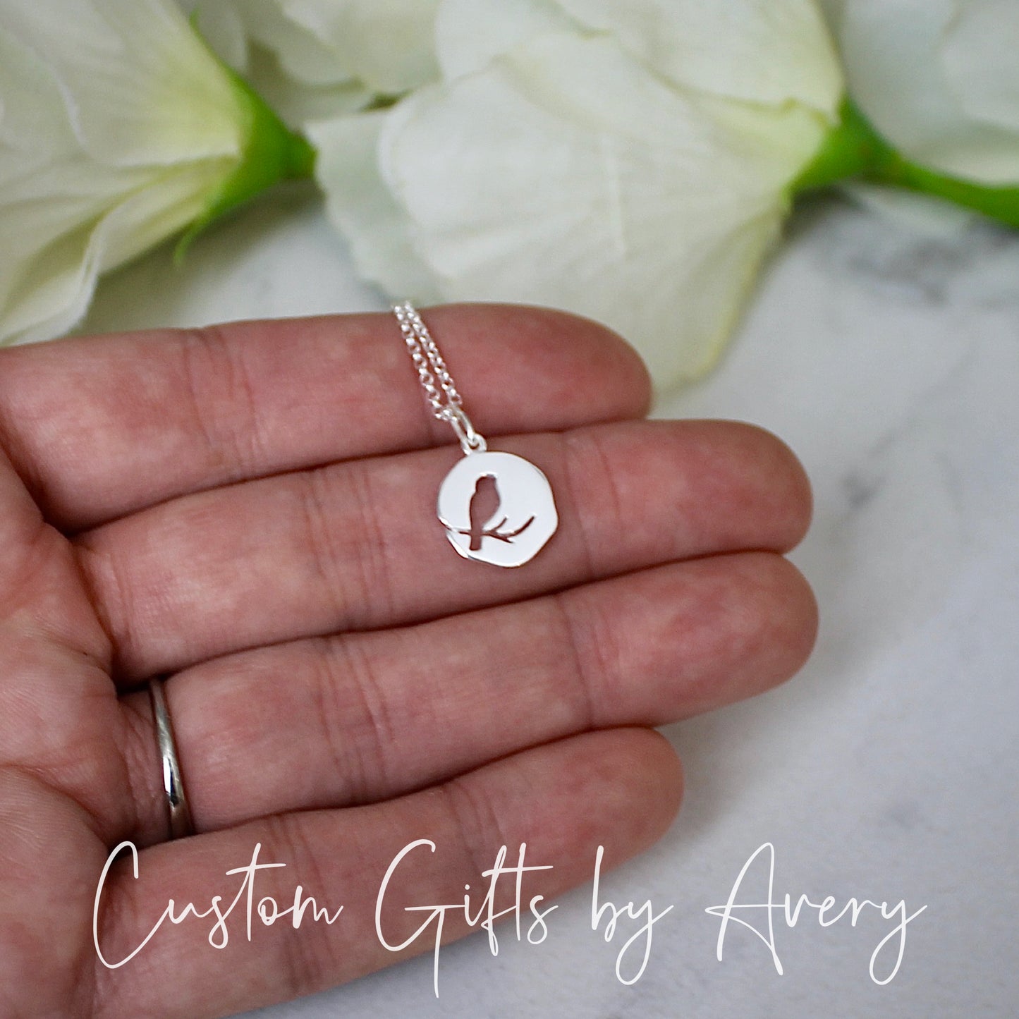 Sterling Silver Bird on a Branch Necklace