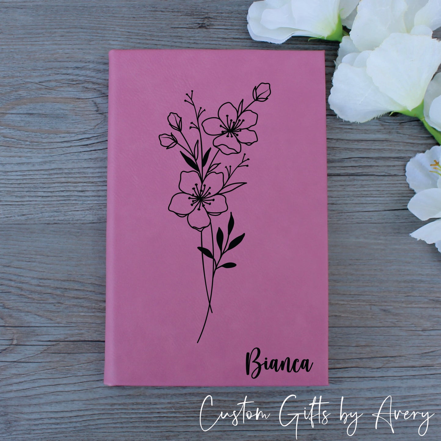 Personalized Birth Flower Notebook Journal