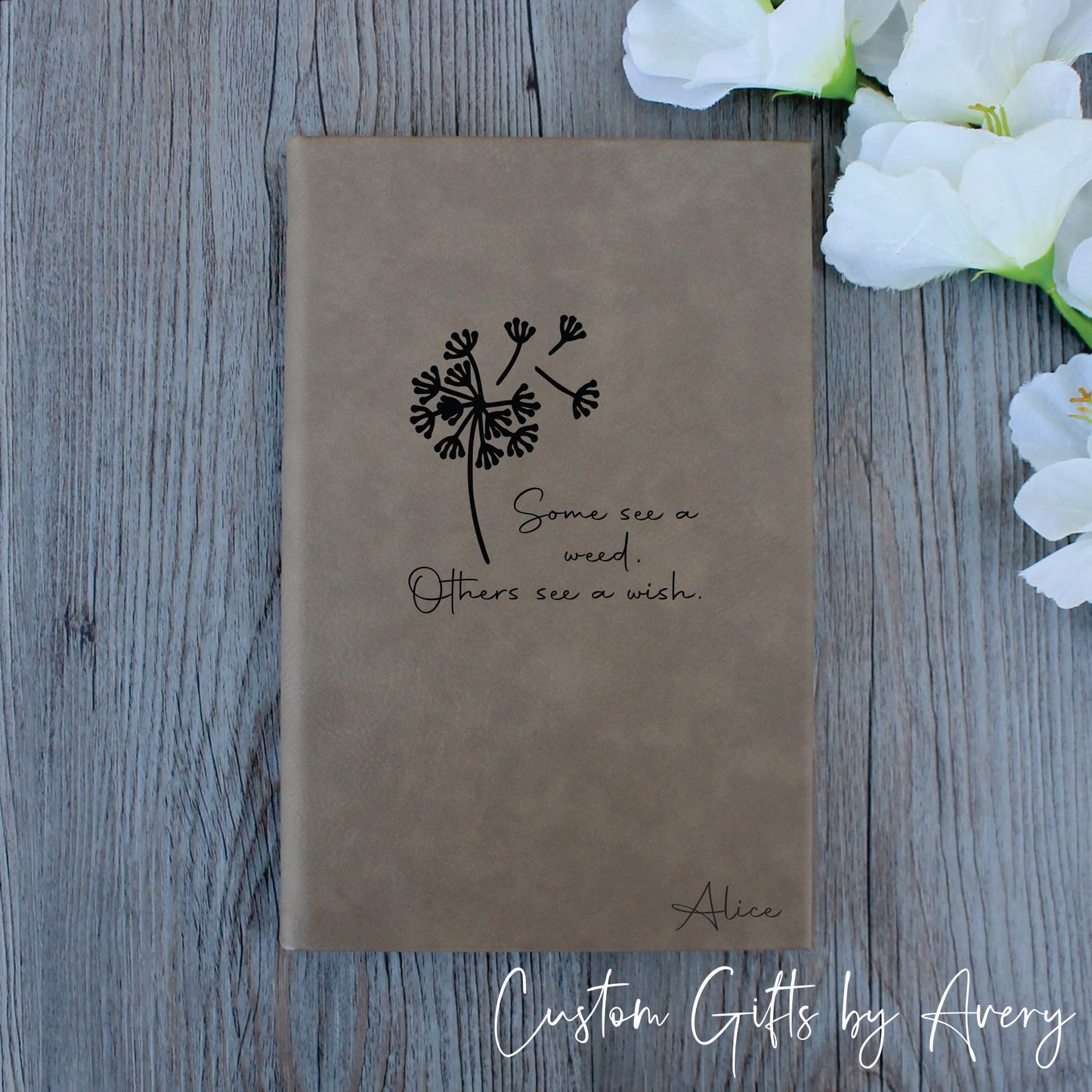 Personalized Gratitude Journal ~ Dandelion Wishes