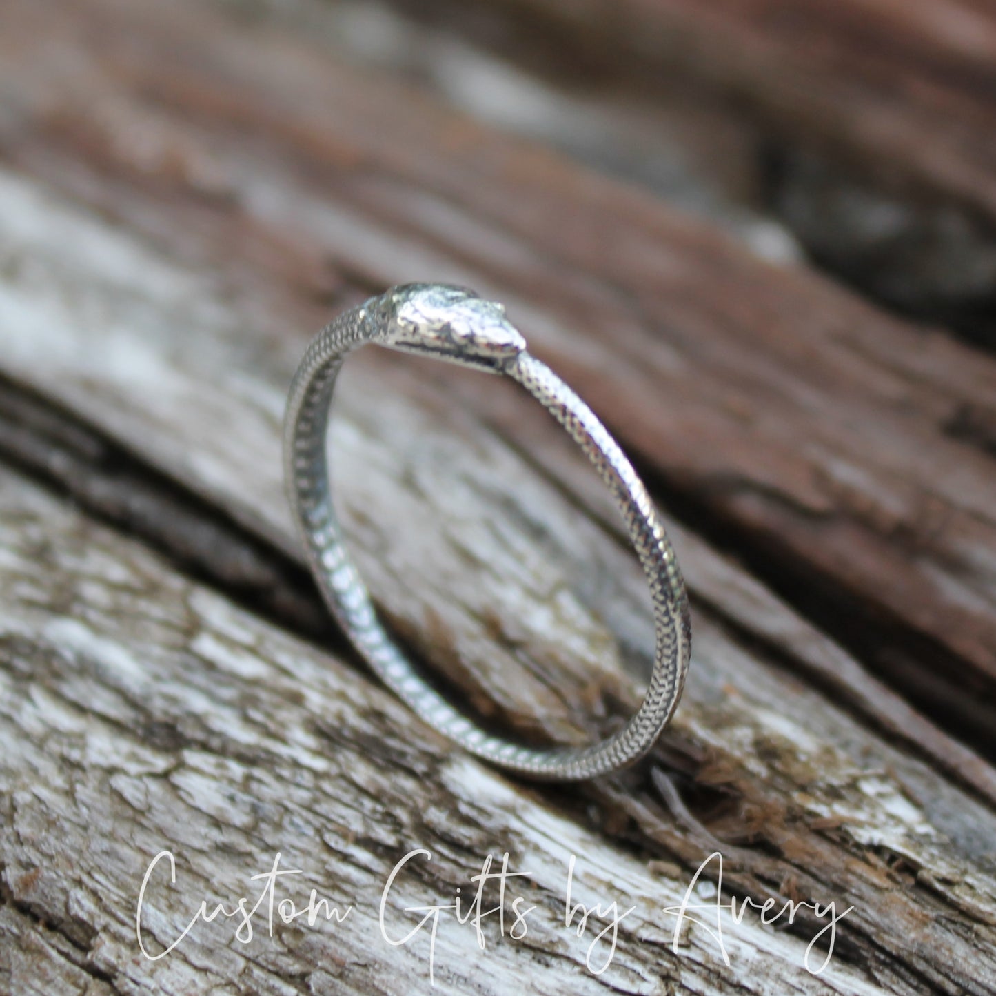 Minimalist Sterling Silver Ouroboros Ring