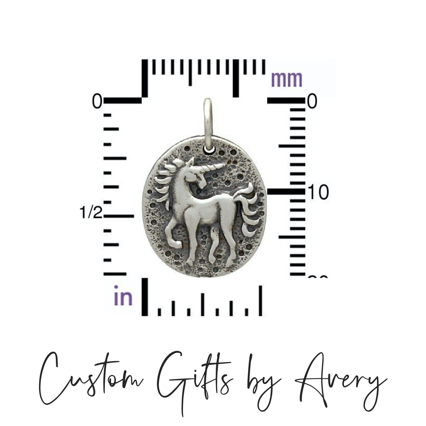 Sterling Silver Unicorn Coin Necklace