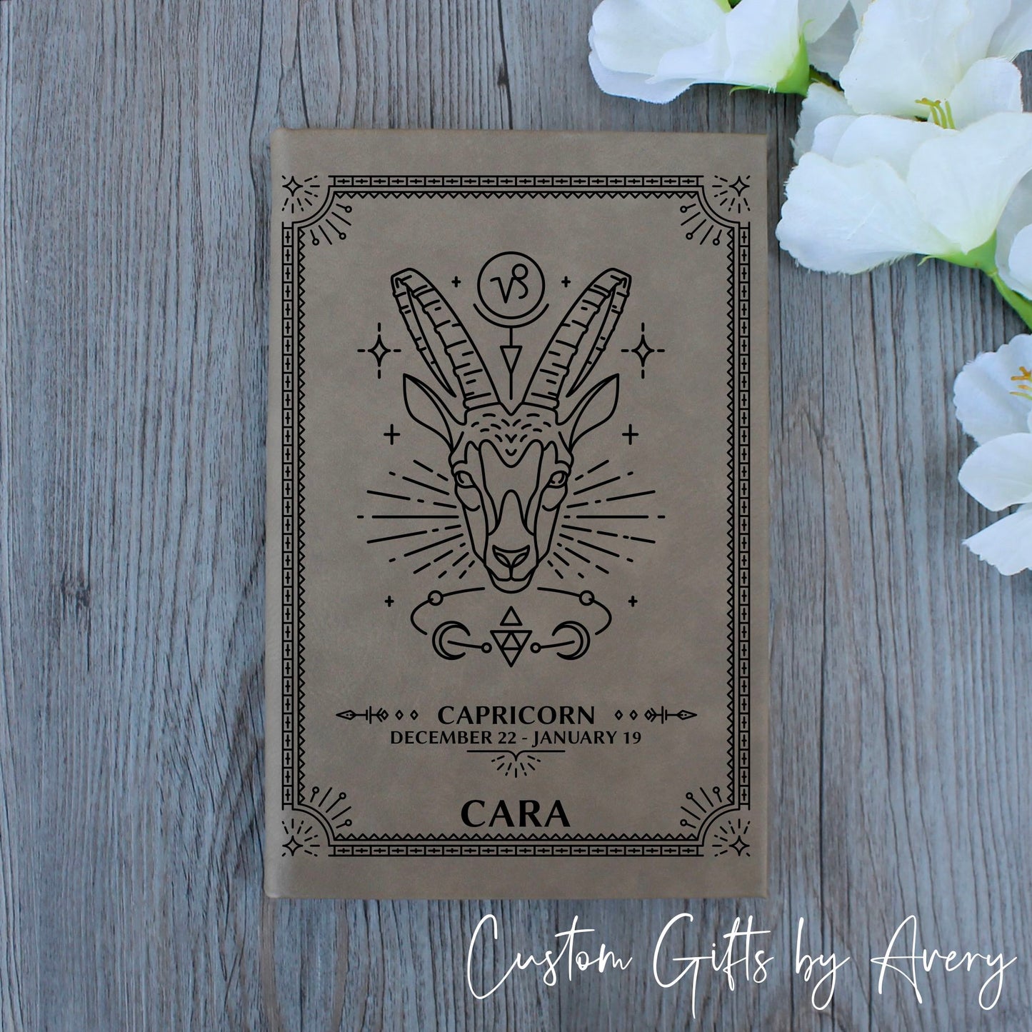 Personalized Zodiac Notebook Journal ~ Capricorn Goat