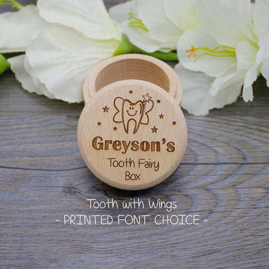 Personalized Wooden Tooth Box