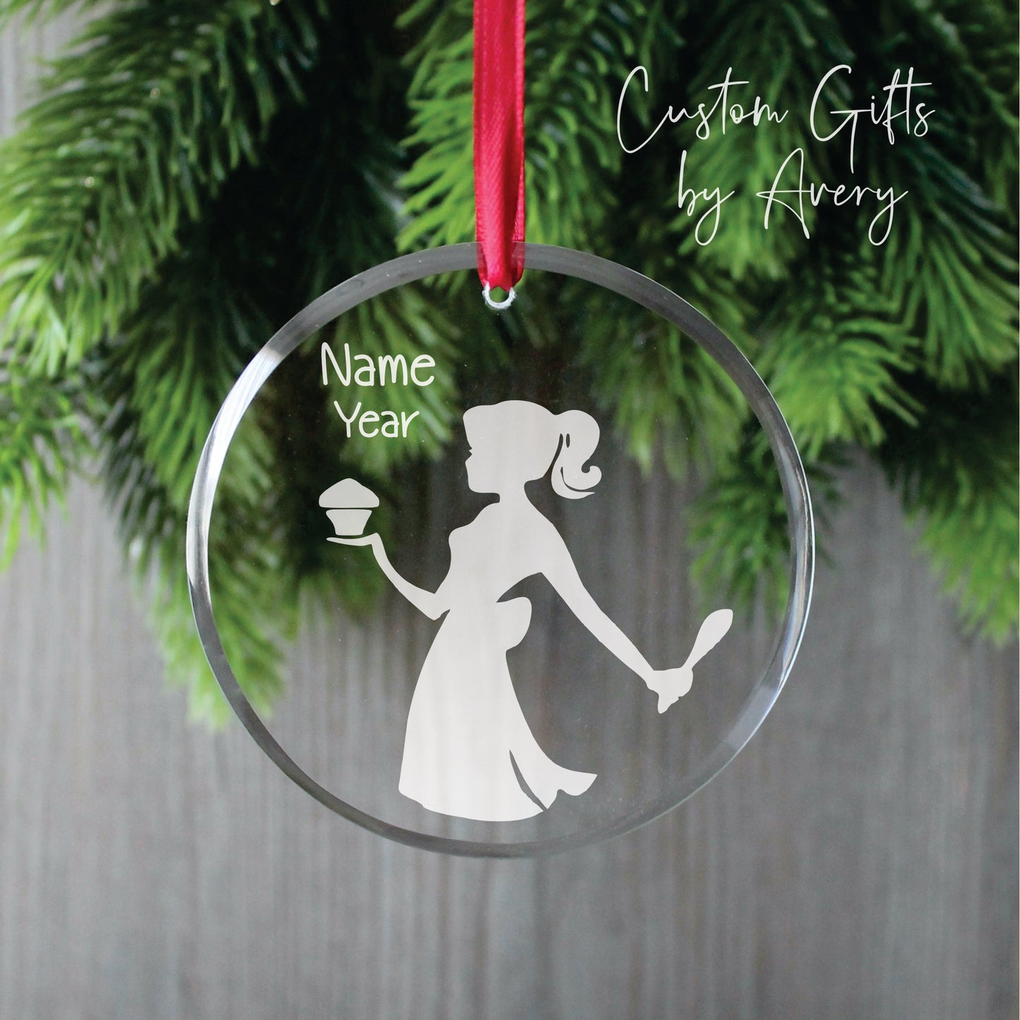 Personalized Glass Christmas Ornament ~ Baking