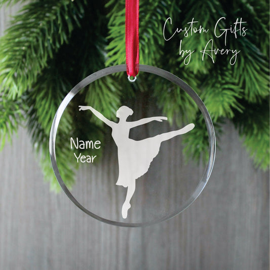 Personalized Glass Christmas Ornament ~ Dancer