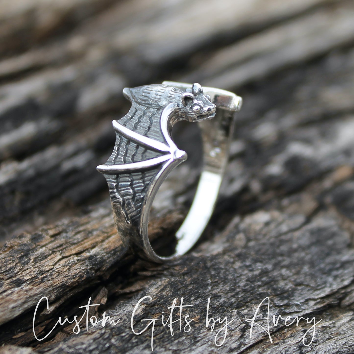 Sterling Silver Bat Ring