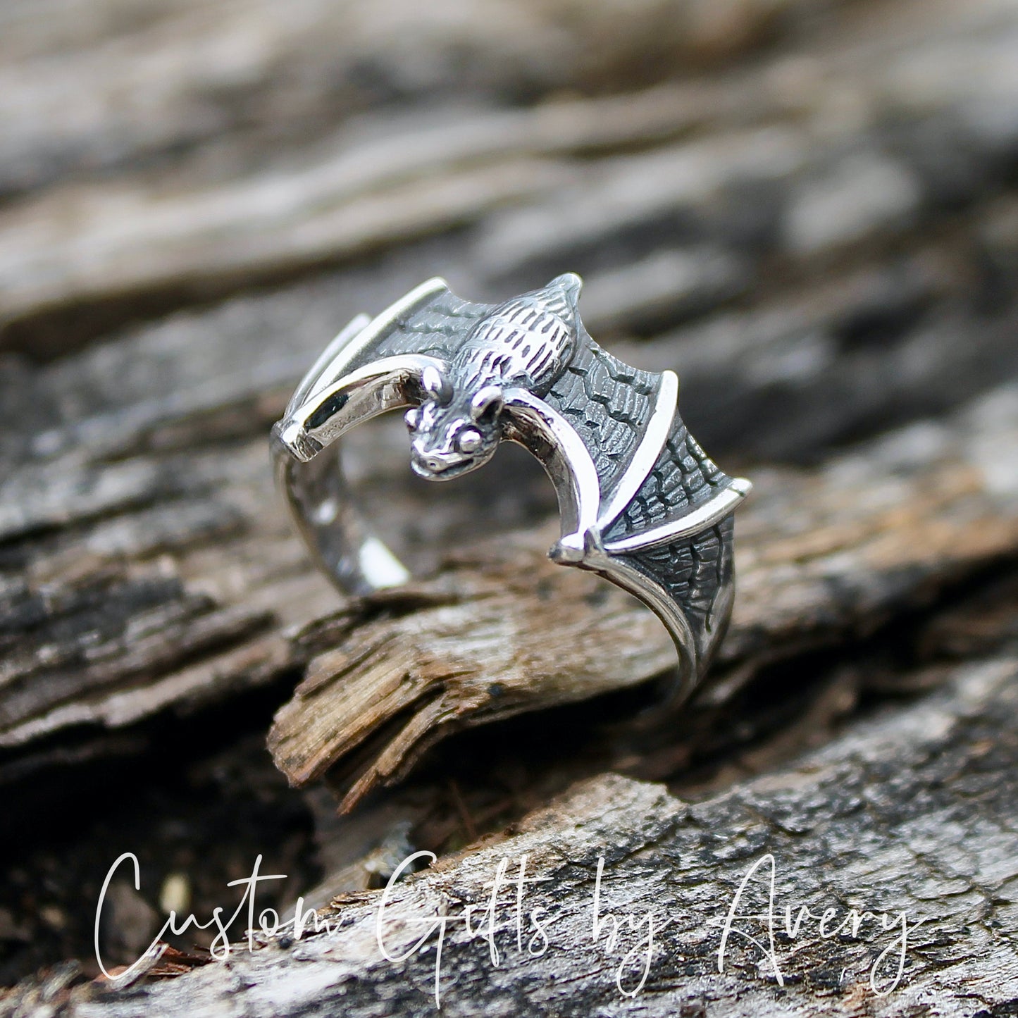 Sterling Silver Bat Ring