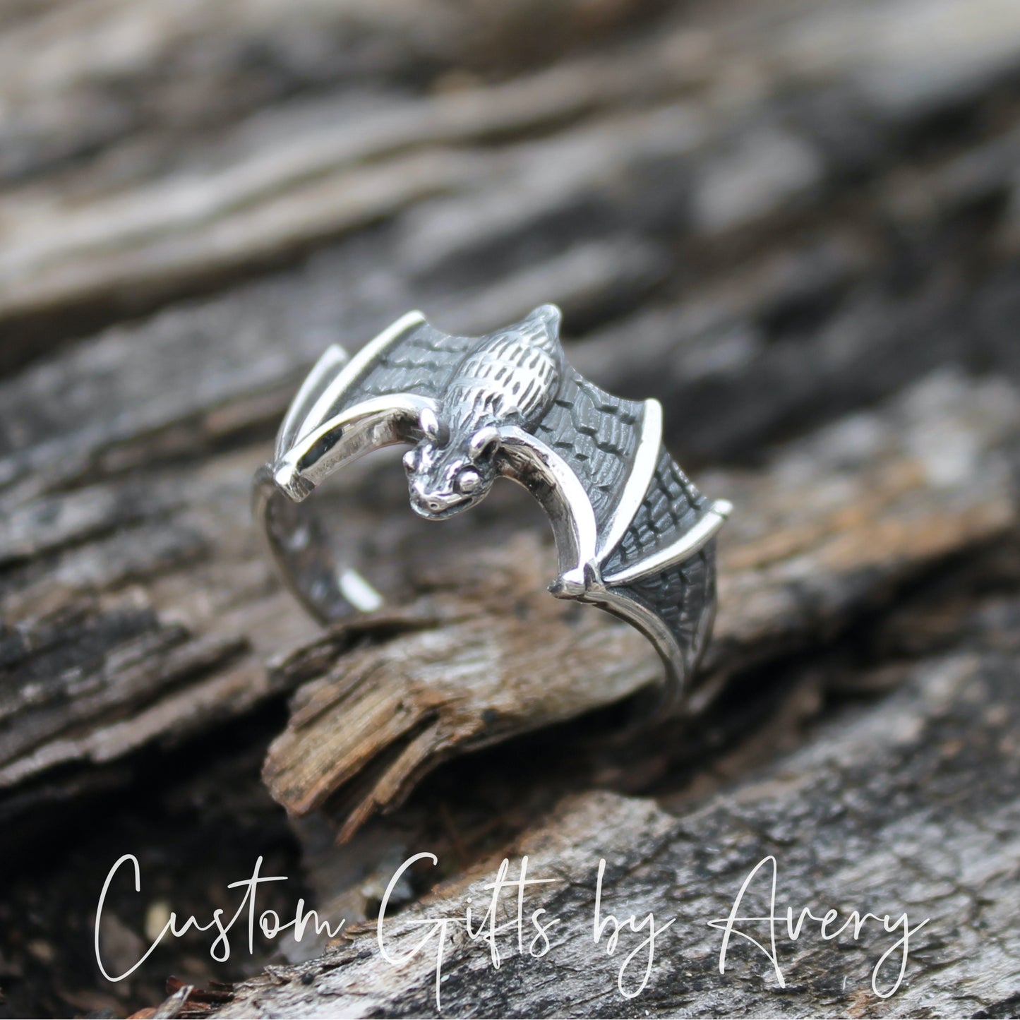 Sterling Silver Bat Ring