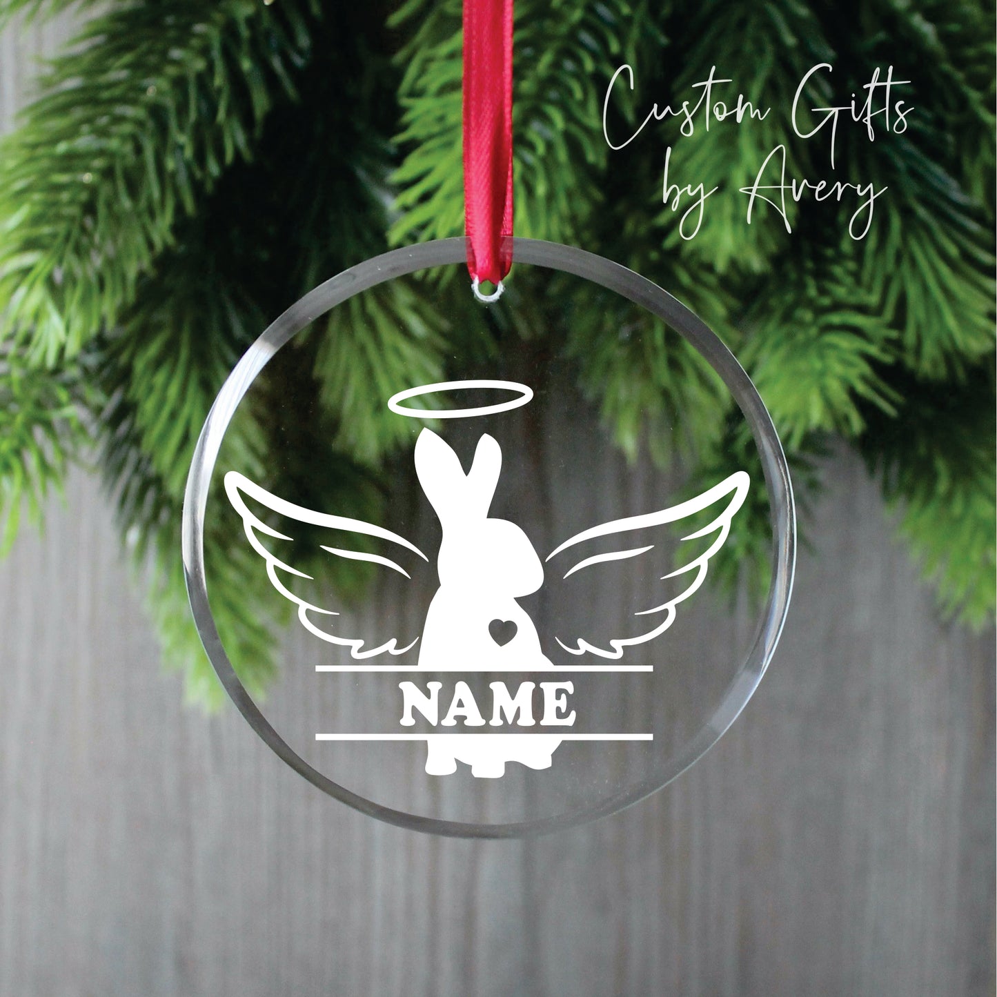 Personalized Rabbit Memorial Christmas Ornament
