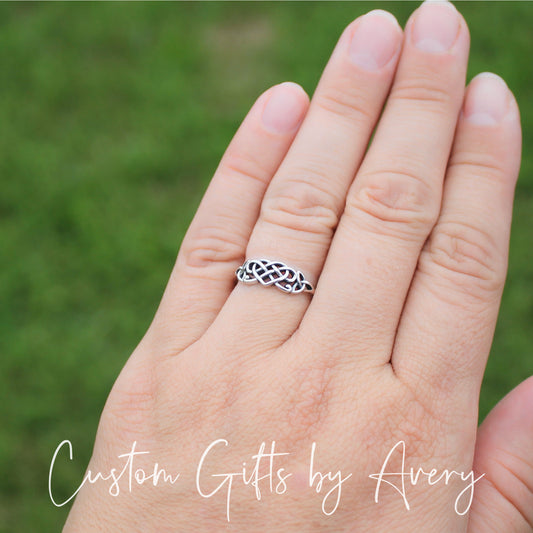 Sterling Silver Celtic Heart Knot Ring