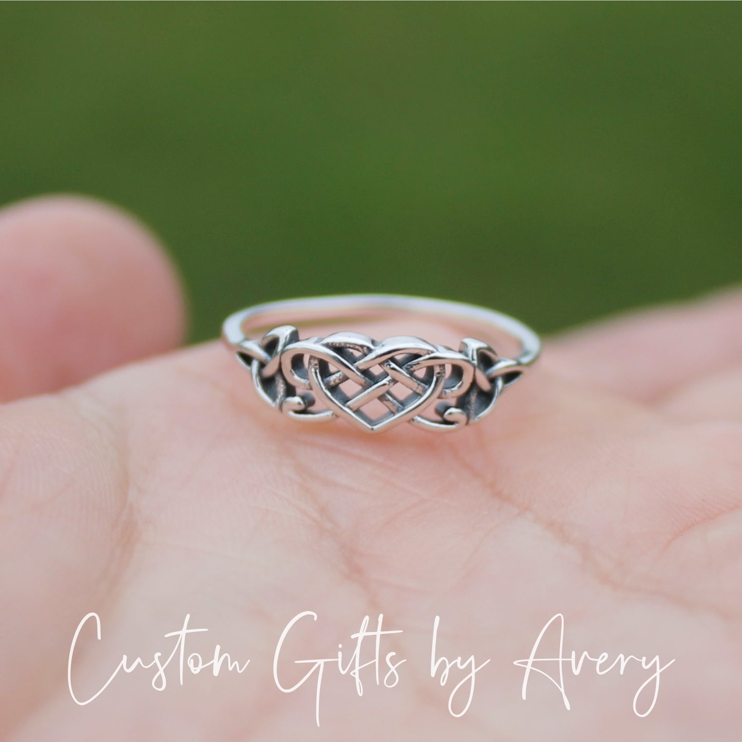 Sterling Silver Celtic Heart Knot Ring