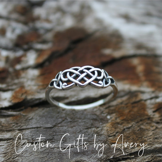 Sterling Silver Celtic Heart Knot Ring