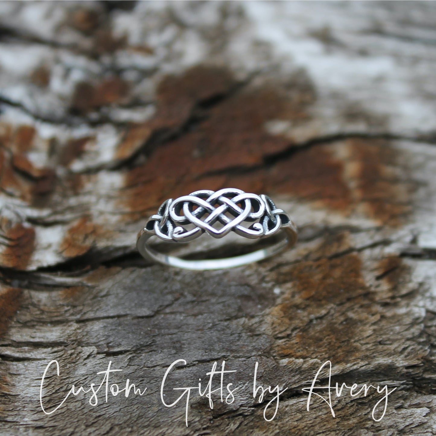 Sterling Silver Celtic Heart Knot Ring