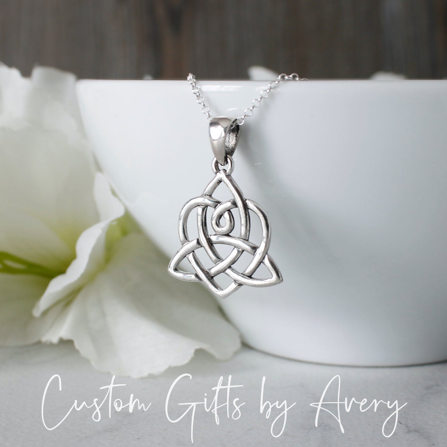 Sterling Silver Irish Love Knot Necklace