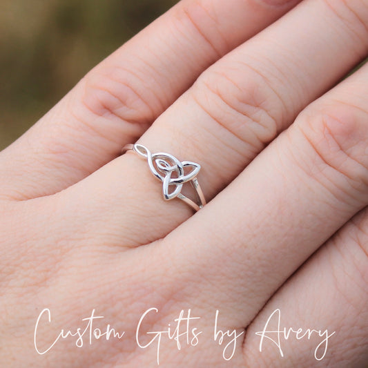 Sterling Silver Celtic Motherhood Knot Ring