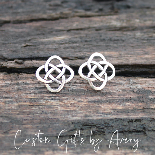 Sterling Silver Celtic Dara Knot Studs