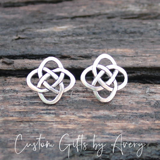 Sterling Silver Celtic Dara Knot Studs
