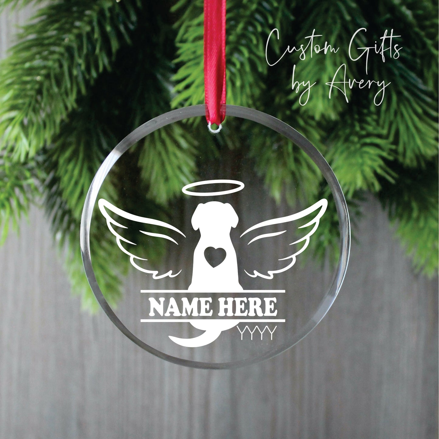 Personalized Dog Memorial Christmas Ornament