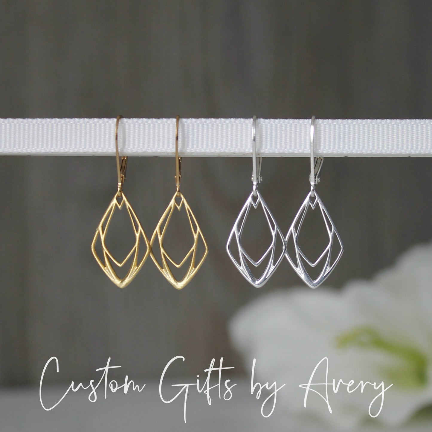 Geometric Teardrop Earrings