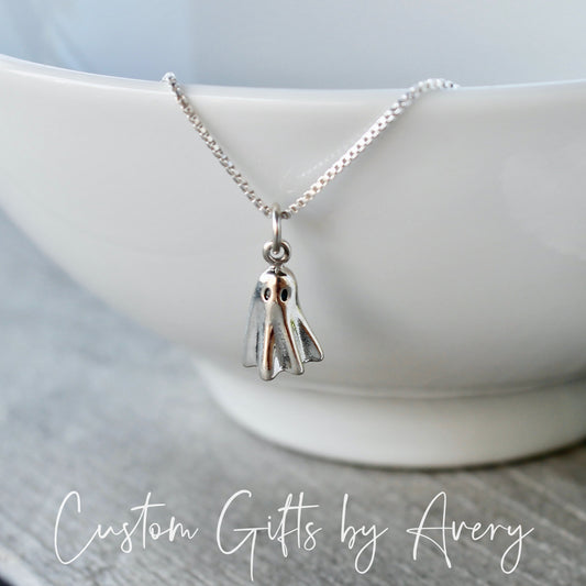 Tiny Sterling Silver Ghost Necklace