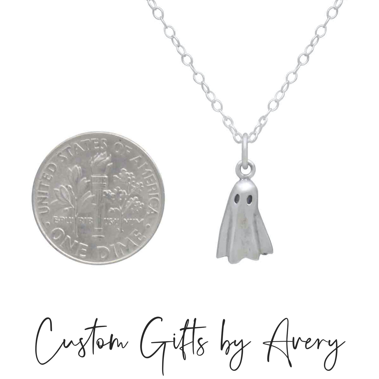 Tiny Sterling Silver Ghost Necklace