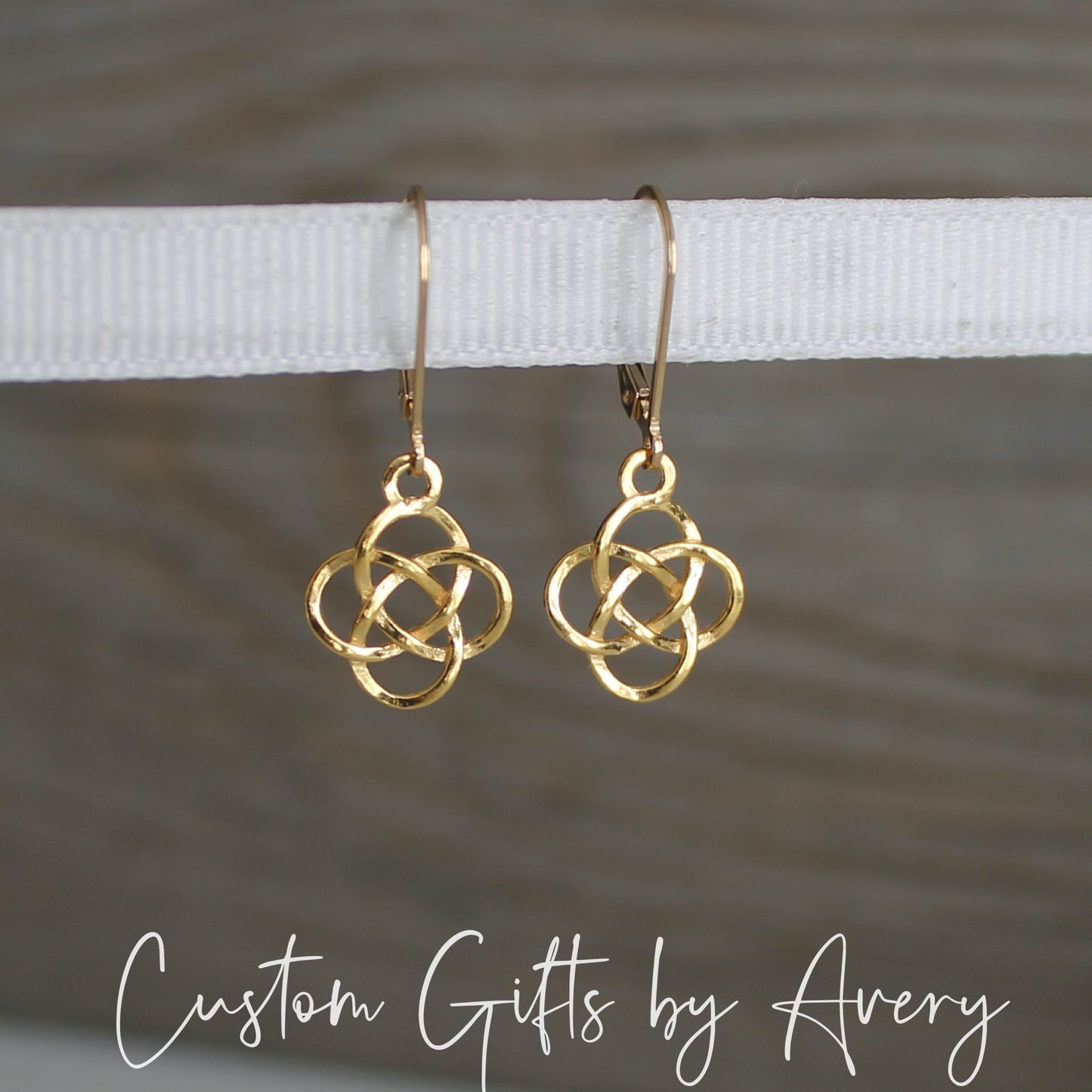 Gold Celtic Dara Knot Earrings