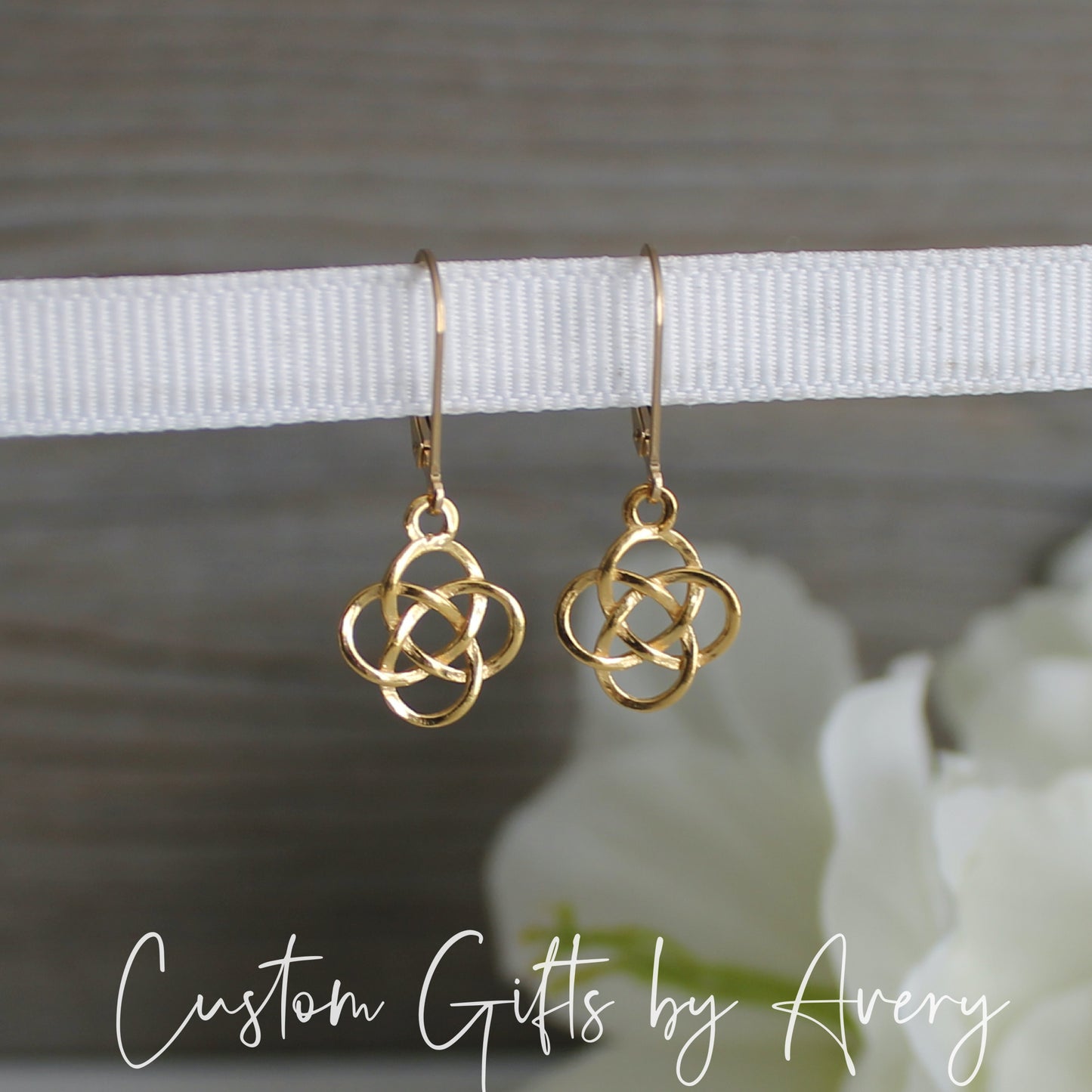 Gold Celtic Dara Knot Earrings