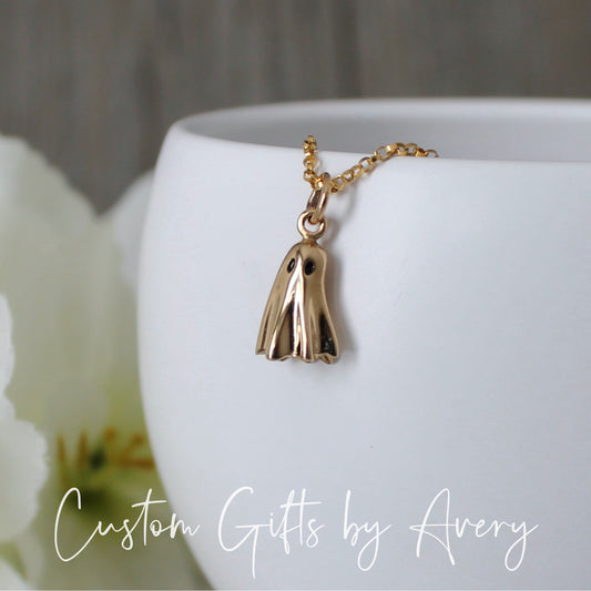 Tiny Gold Ghost Necklace