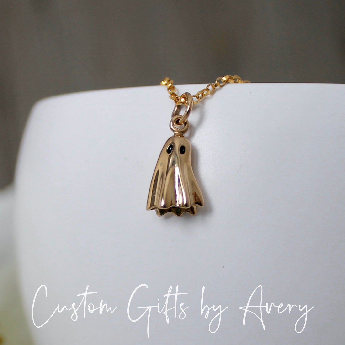 Tiny Gold Ghost Necklace