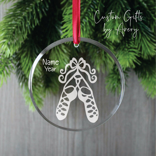 Personalized Glass Christmas Ornament ~ Irish Dance Shoes