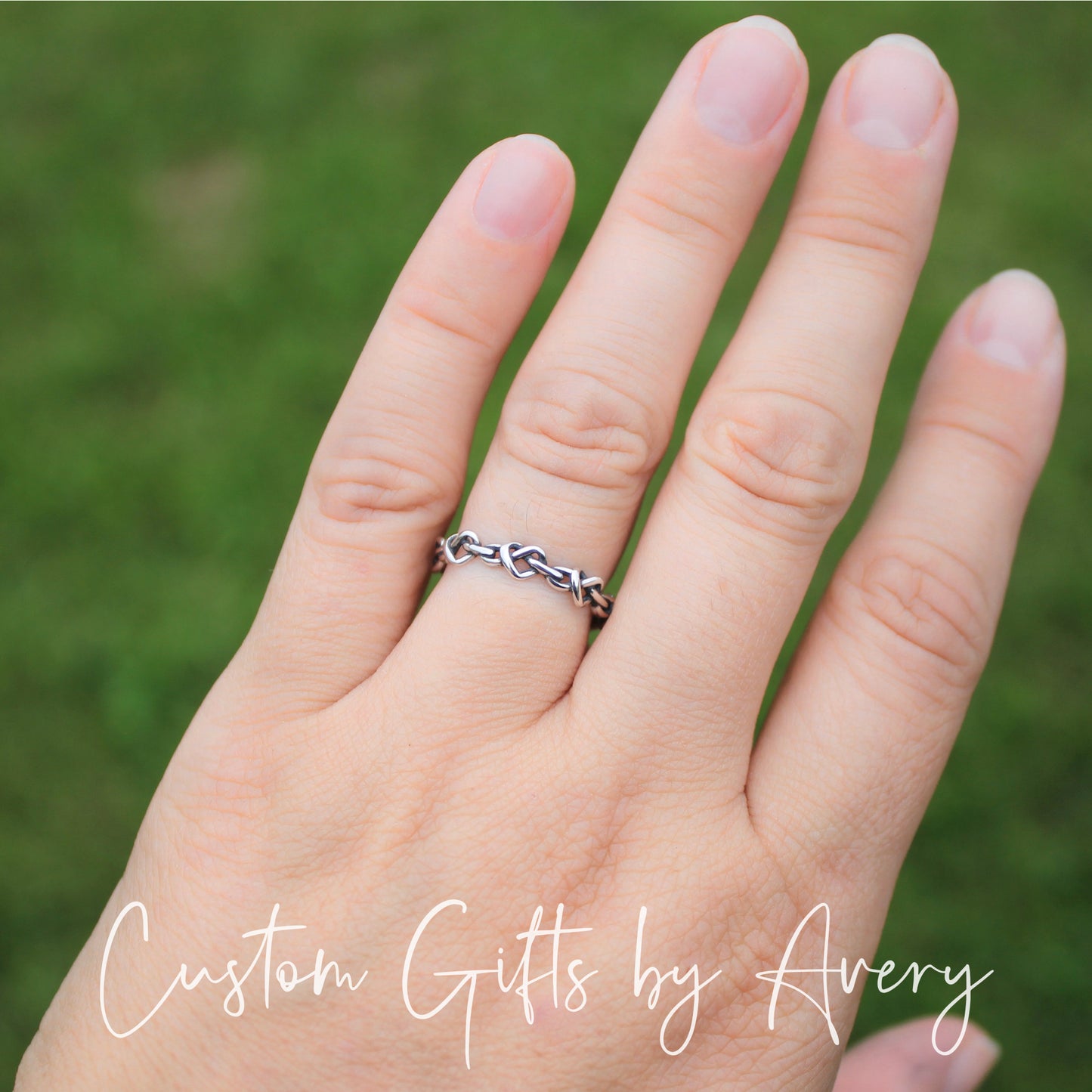 Sterling Silver Knotted Heart Ring