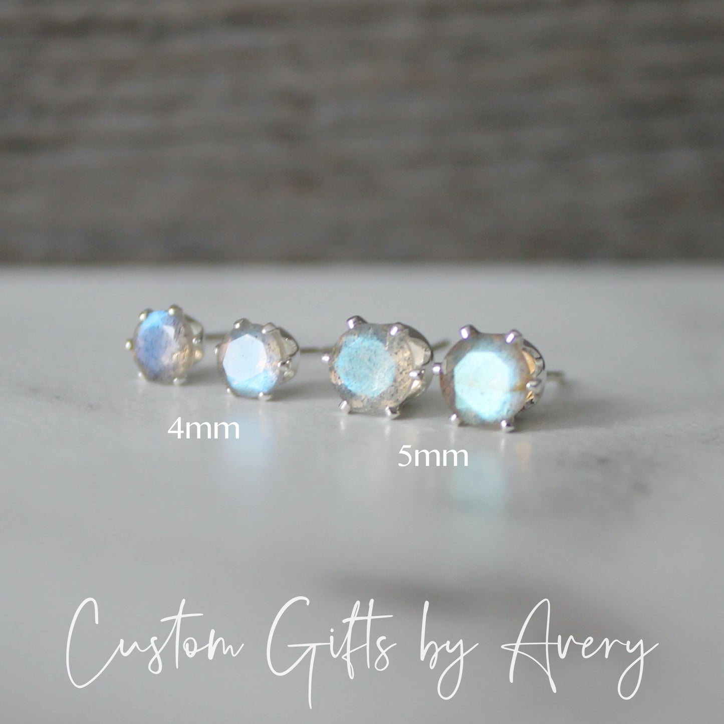 Sterling Silver & Labradorite Studs