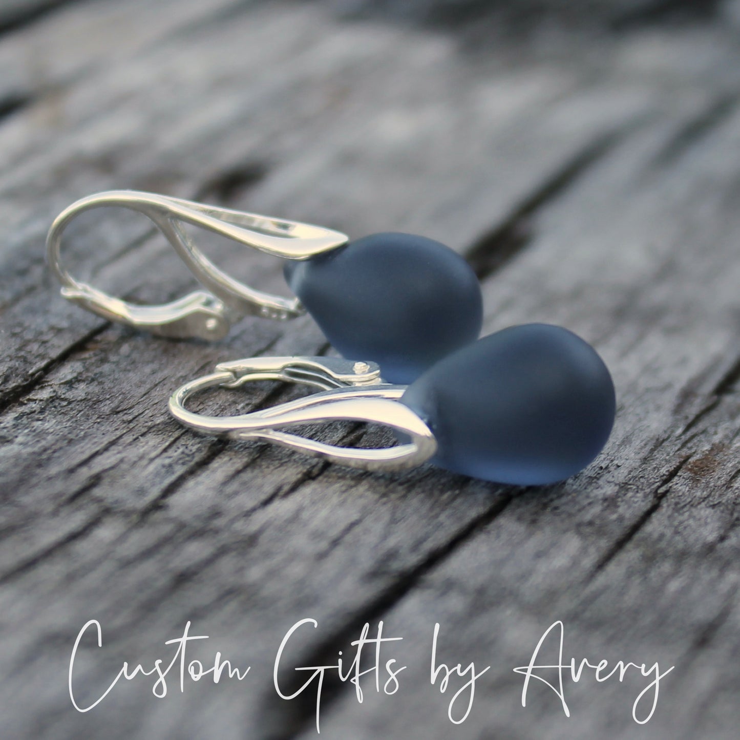 Montana Blue Cultured Sea Glass & Sterling Silver Earrings