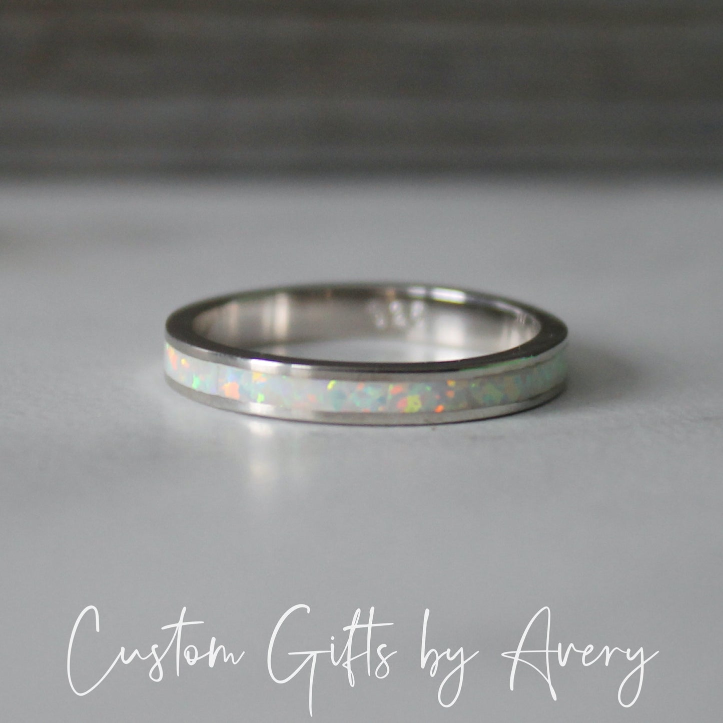 Sterling Silver Opal Eternity Band