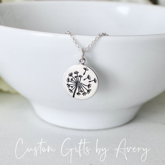 Sterling Silver Dandelion Wish Necklace