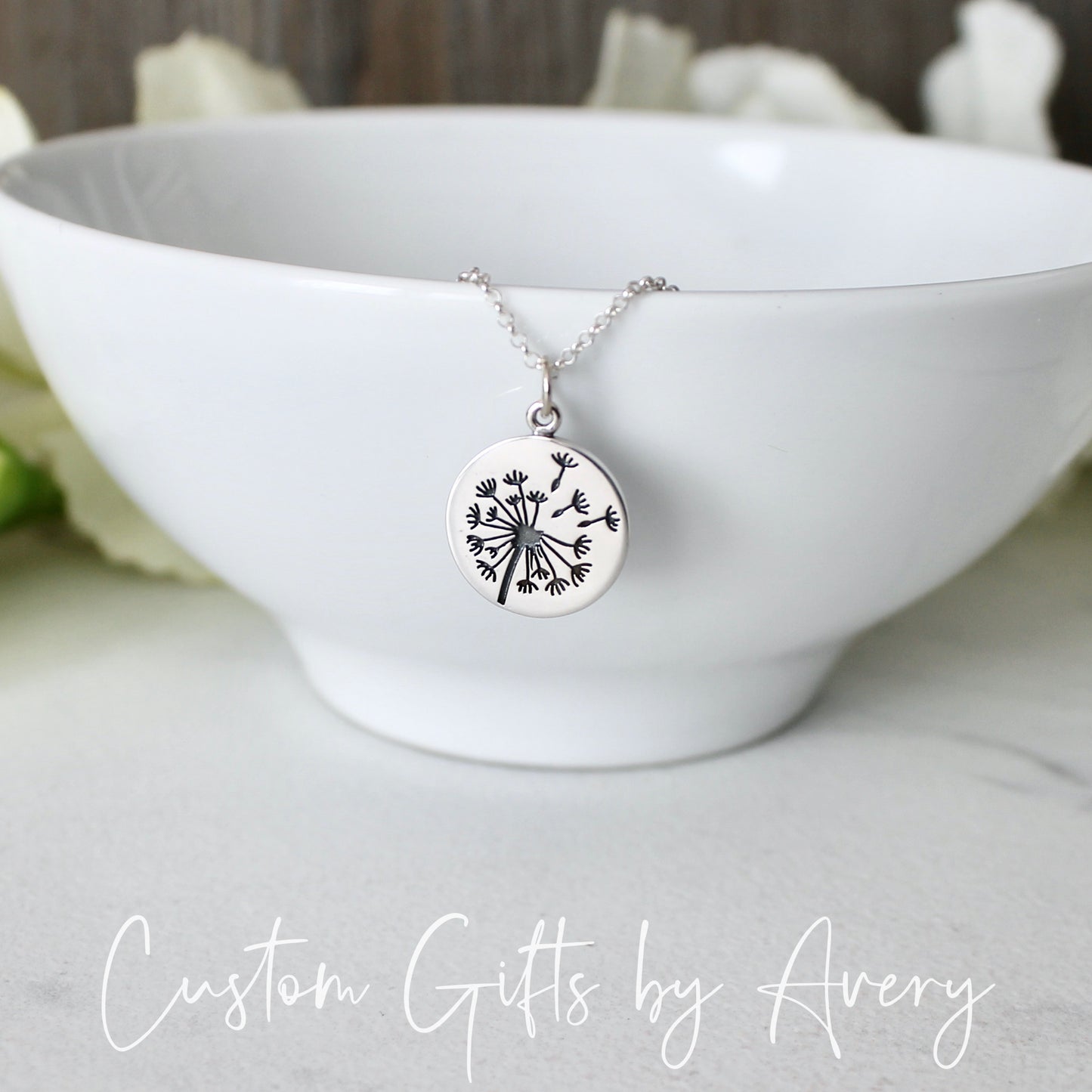 Sterling Silver Dandelion Wish Necklace