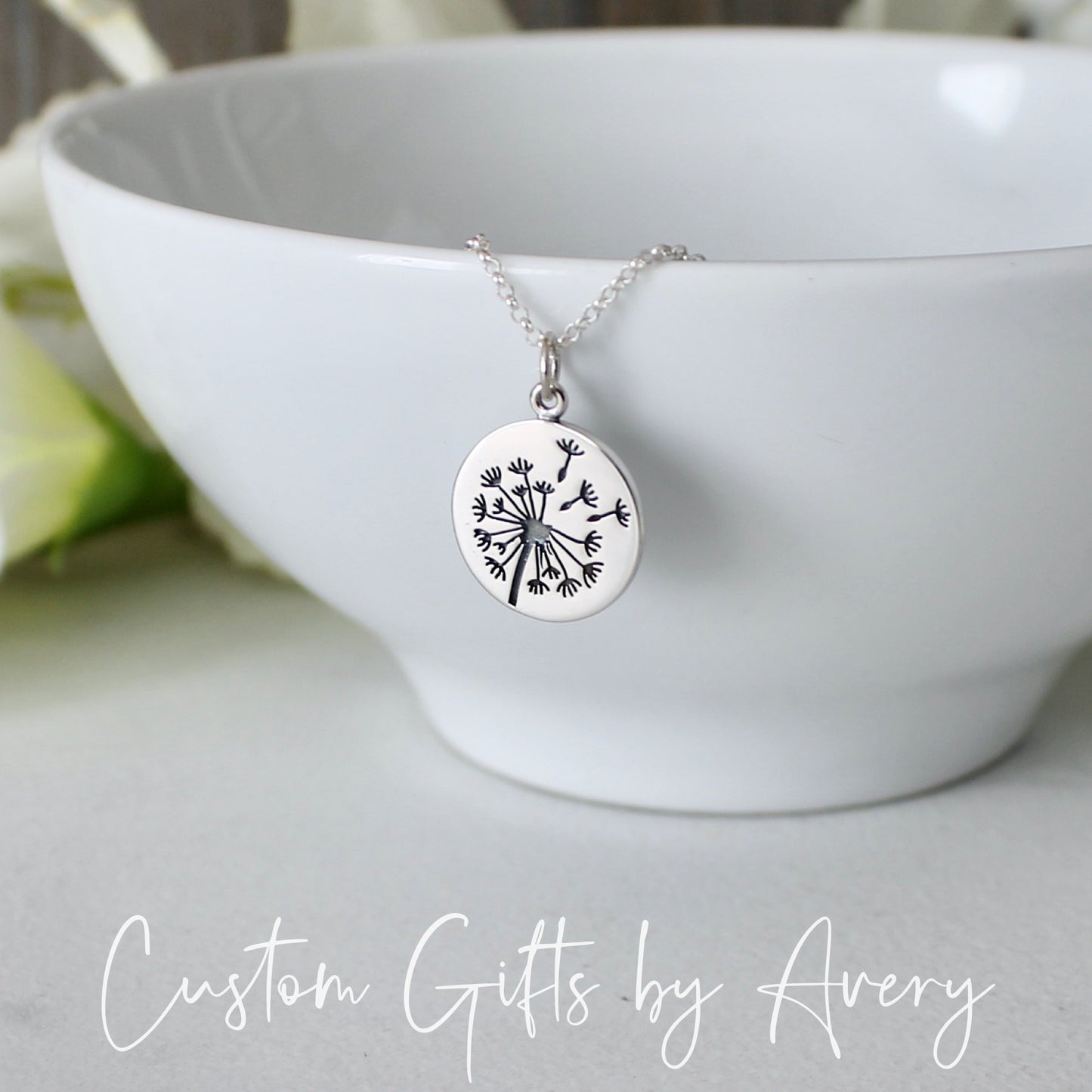 Sterling Silver Dandelion Wish Necklace