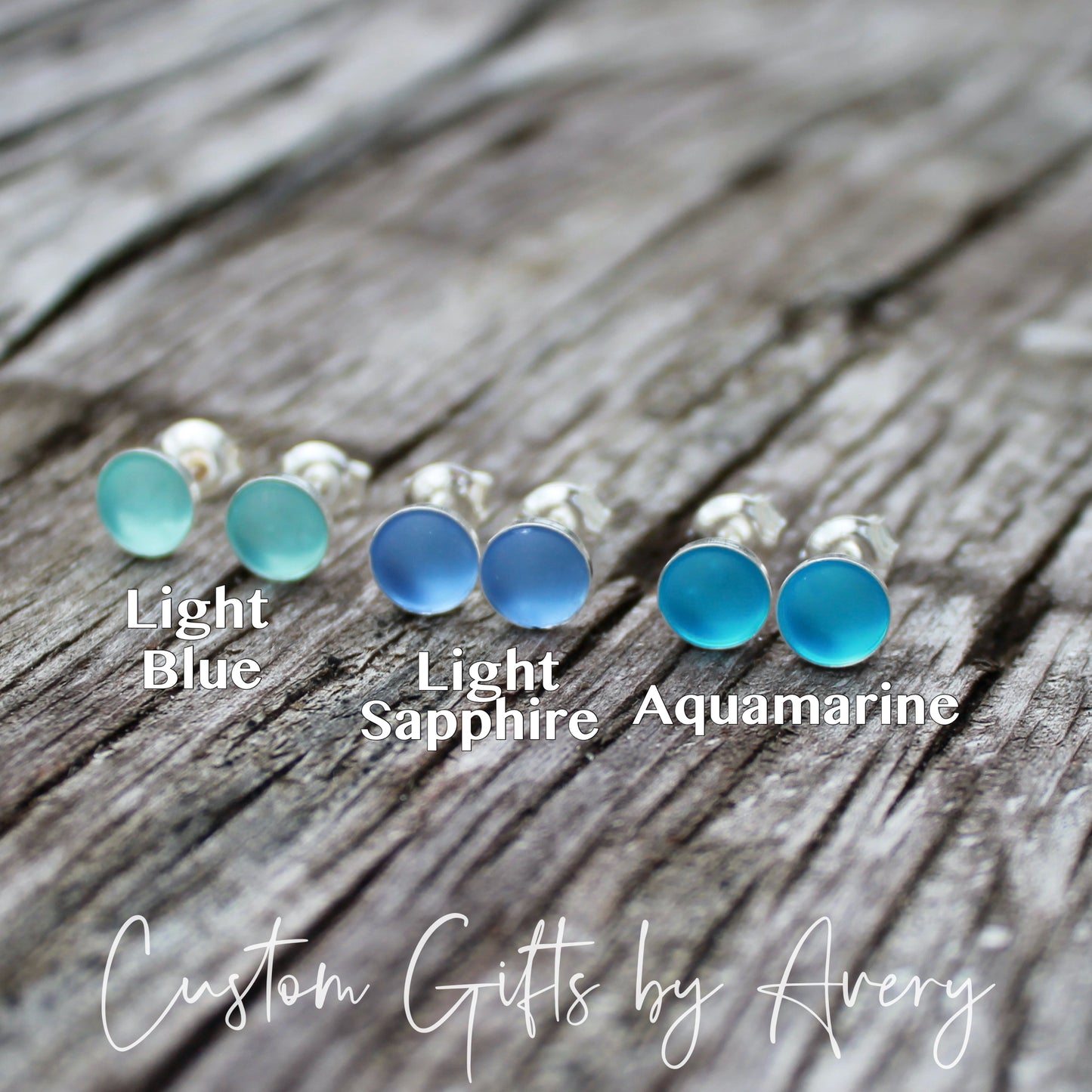 Sterling Silver Sea Glass Studs