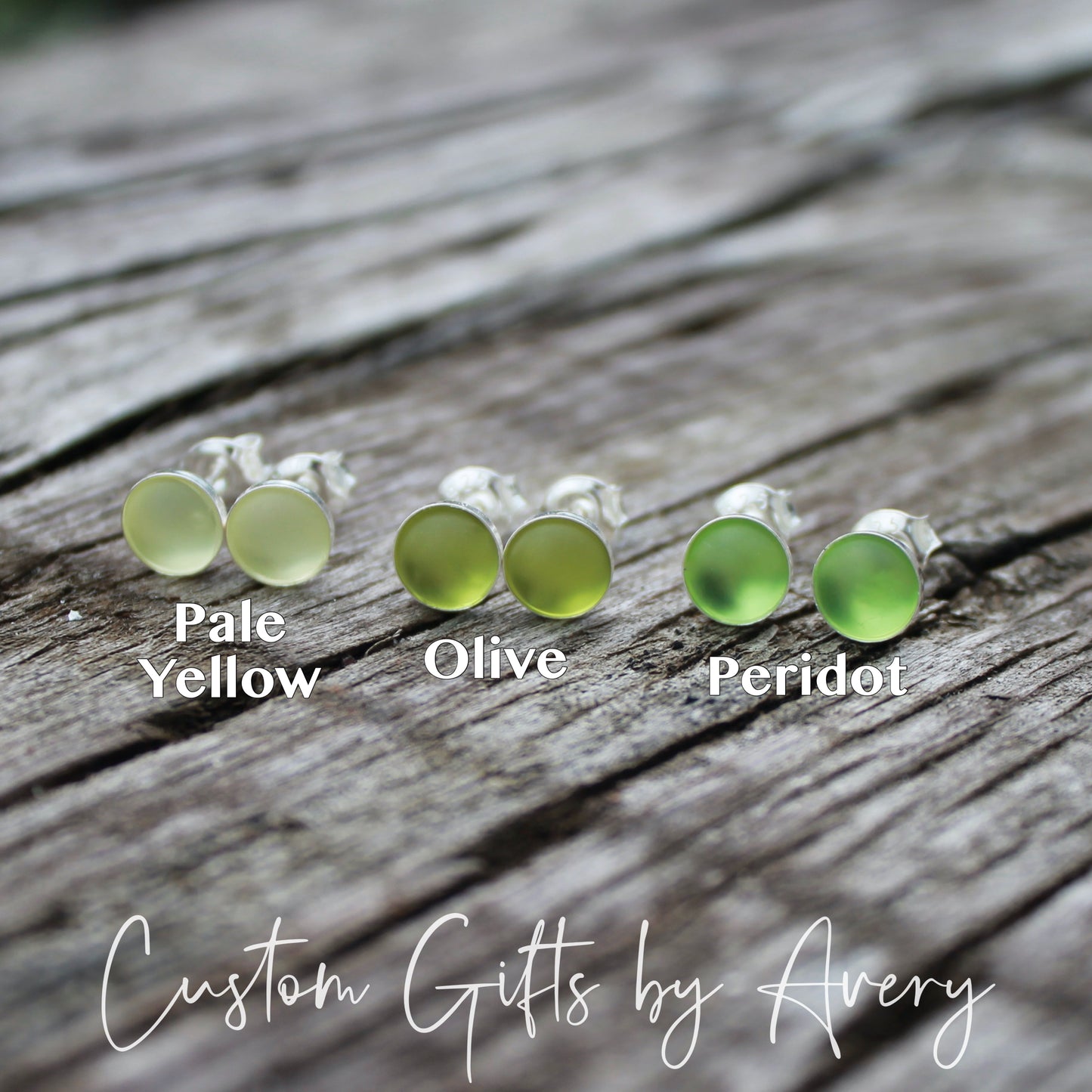 Sterling Silver Sea Glass Studs