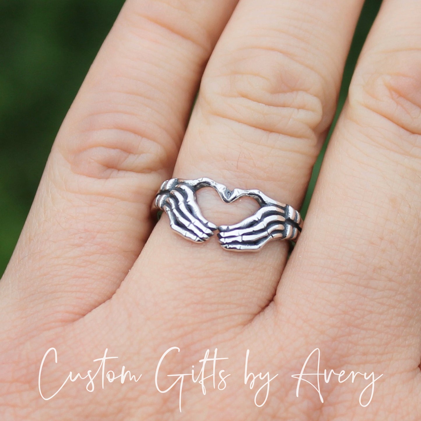 Sterling Silver Skeleton Heart Ring