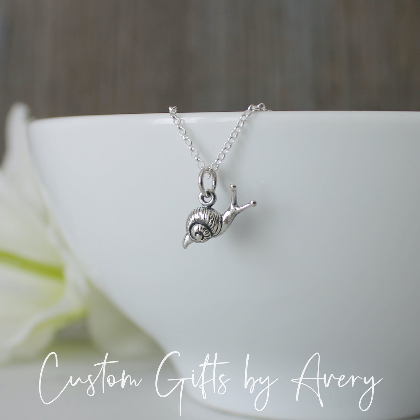 Tiny Sterling Silver Snail Necklace